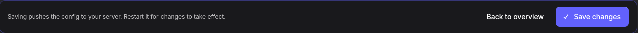 Save bar with Save changes