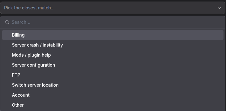 Ticket categories